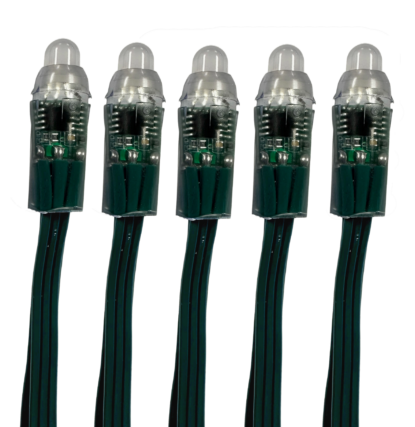 100 Digital Pixel Lights on 10m Green cable - 10 Sets