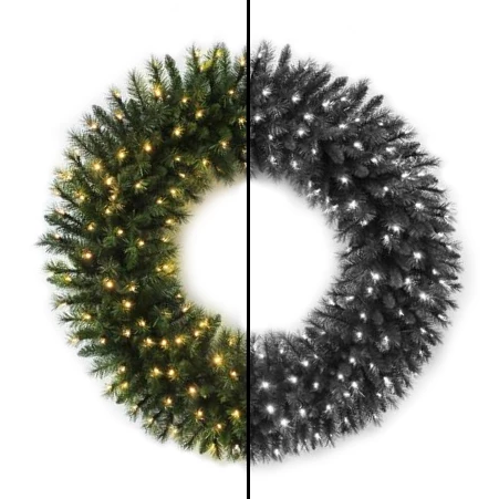 48Inch Pre-lit Wreath 160 2Chip Warm-White/Ice LEDs - 1pc