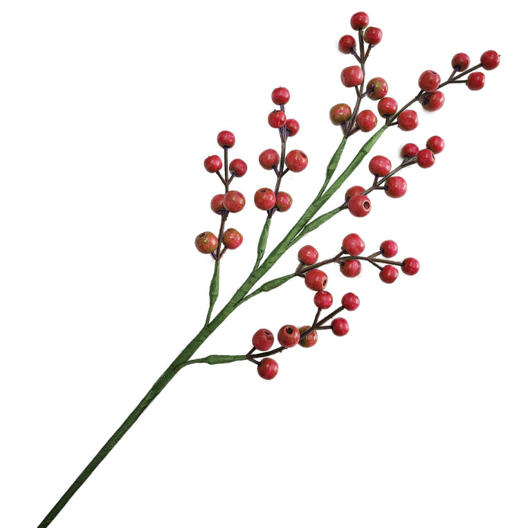 Red Wooden Berries - Pack of 10