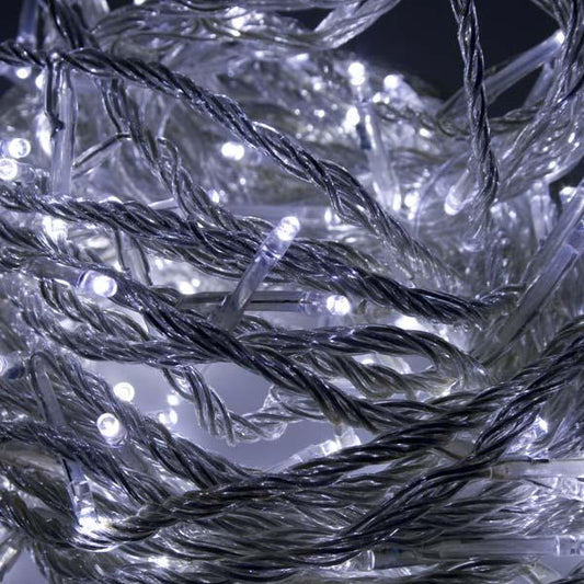 100 Ice-White LED String Light 10% Twinkling on clear cable - 10 Sets