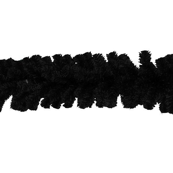 9ft Black Unlit Tinsel Garland - 10 pcs