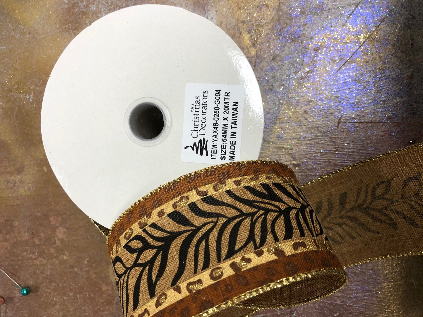 2.5" Brown with animal print pattern - 2pcs