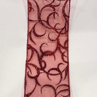 2.5" Red opaque with shiny pattern - 2pcs