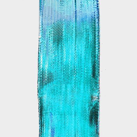 1.5" Turquoise Metallic Shiny Double-Sided with Silver Back - 2pcs