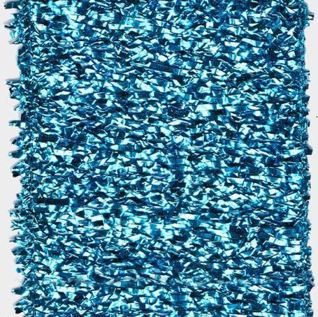 2.5" Turquoise tinsel ribbon - 2pcs