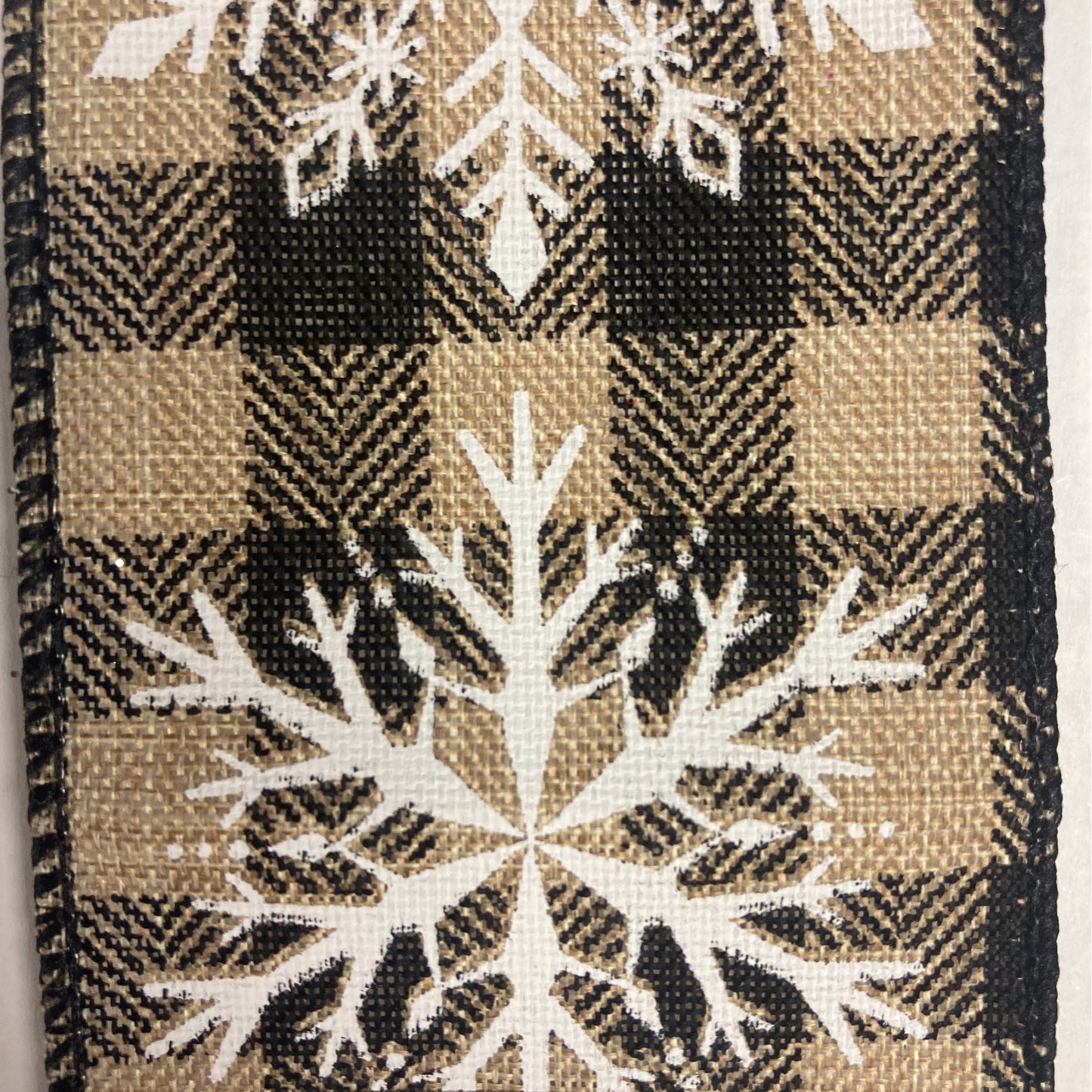 2.5" Gold/Black Check with Snowflake - 2pcs