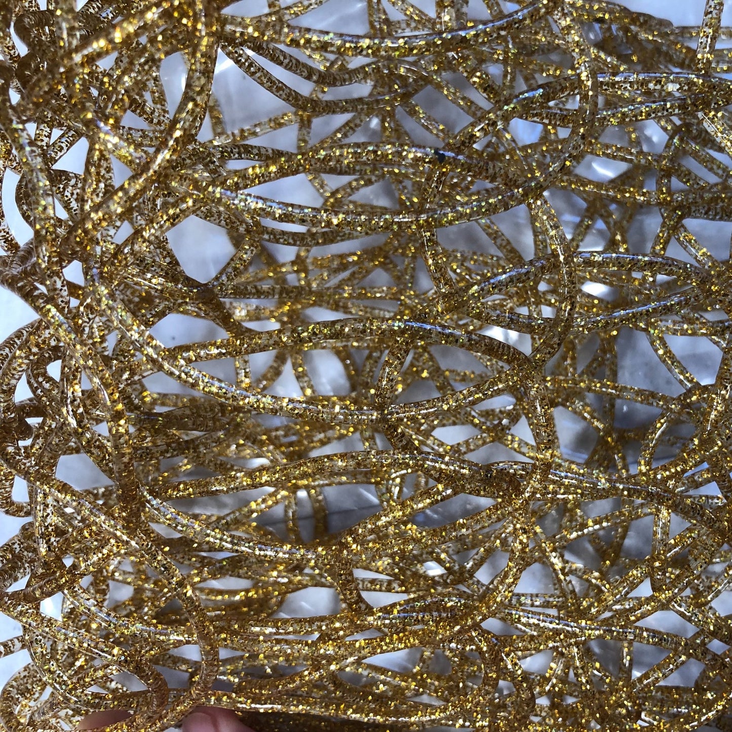 Gold with Glitters Spaghetti Net