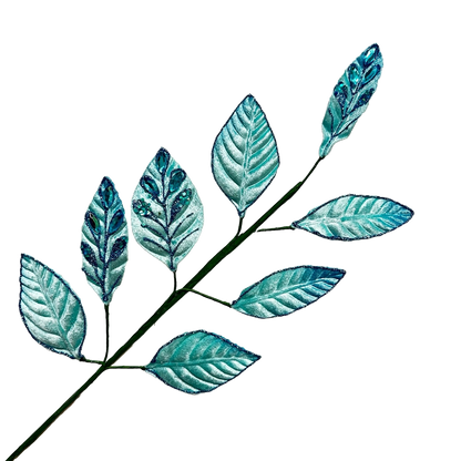 Turquoise Crystal Leaf Spray - Pack of 10