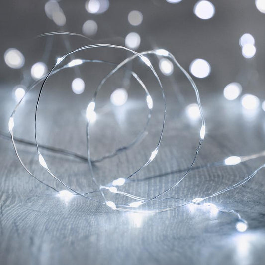 Single Strand Angel Hair - 50 Ice-White LEDs