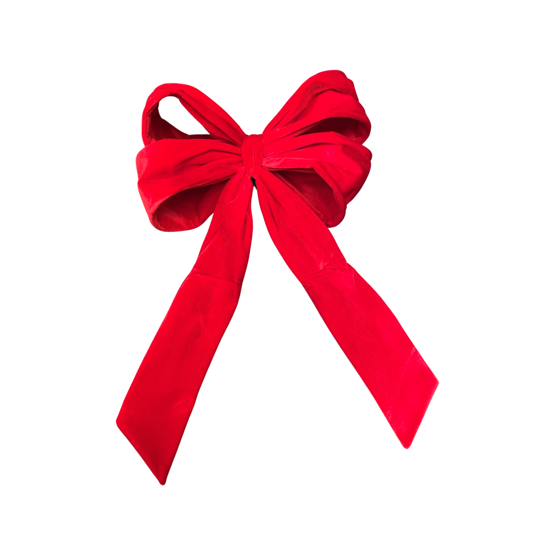 Large Size Velvet Bow - 75cm x 120cm - Red