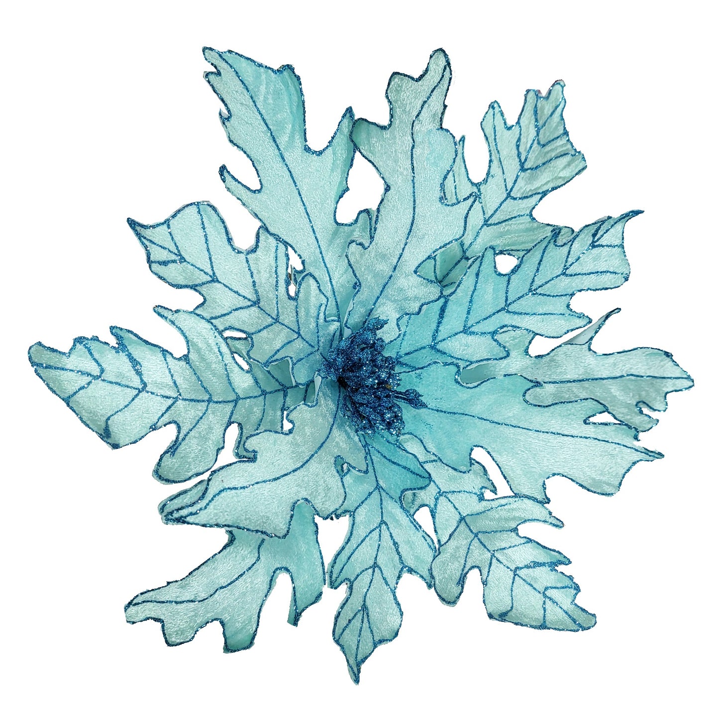 12Inch Turquoise Poinsettia - Pack of 10