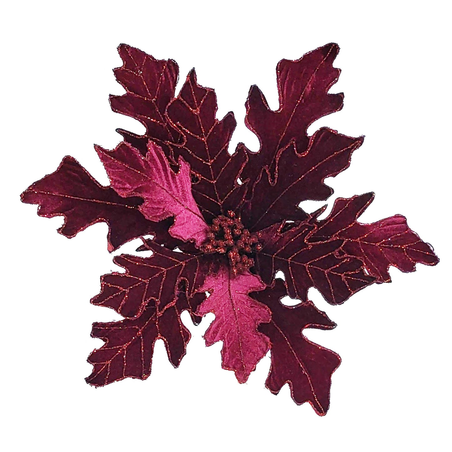 12Inch Burgundy Poinsettia - Pack of 10