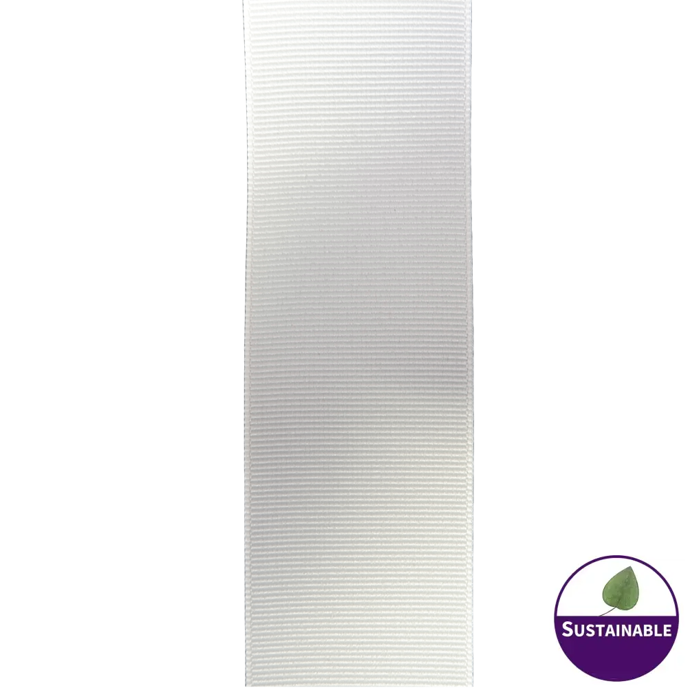 1.5" White (Ivory) grosgrain ribbon - 2pcs