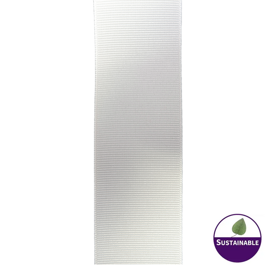 1.5" White (Ivory) grosgrain ribbon - 2pcs