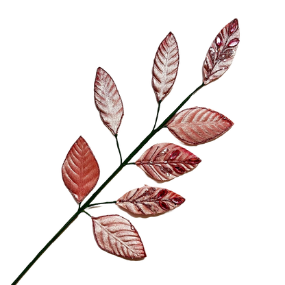 Pink Crystal Leaf Spray - Pack of 10