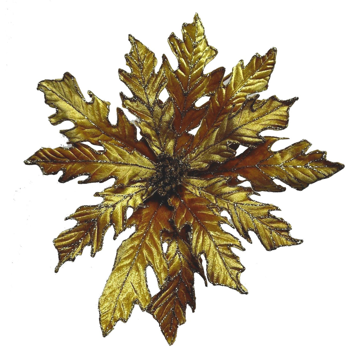 12Inch Gold Poinsettia - Pack of 10