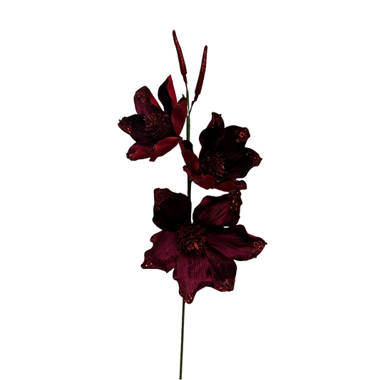 Dark Red Small Flower Pick - Pack of 10