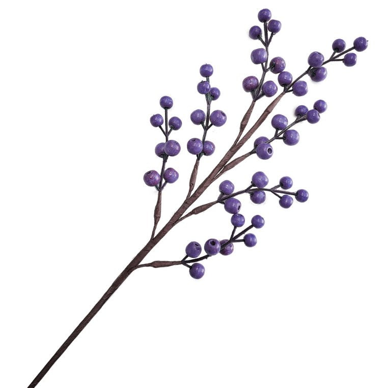 Purple Wooden Berries - Pack of 10