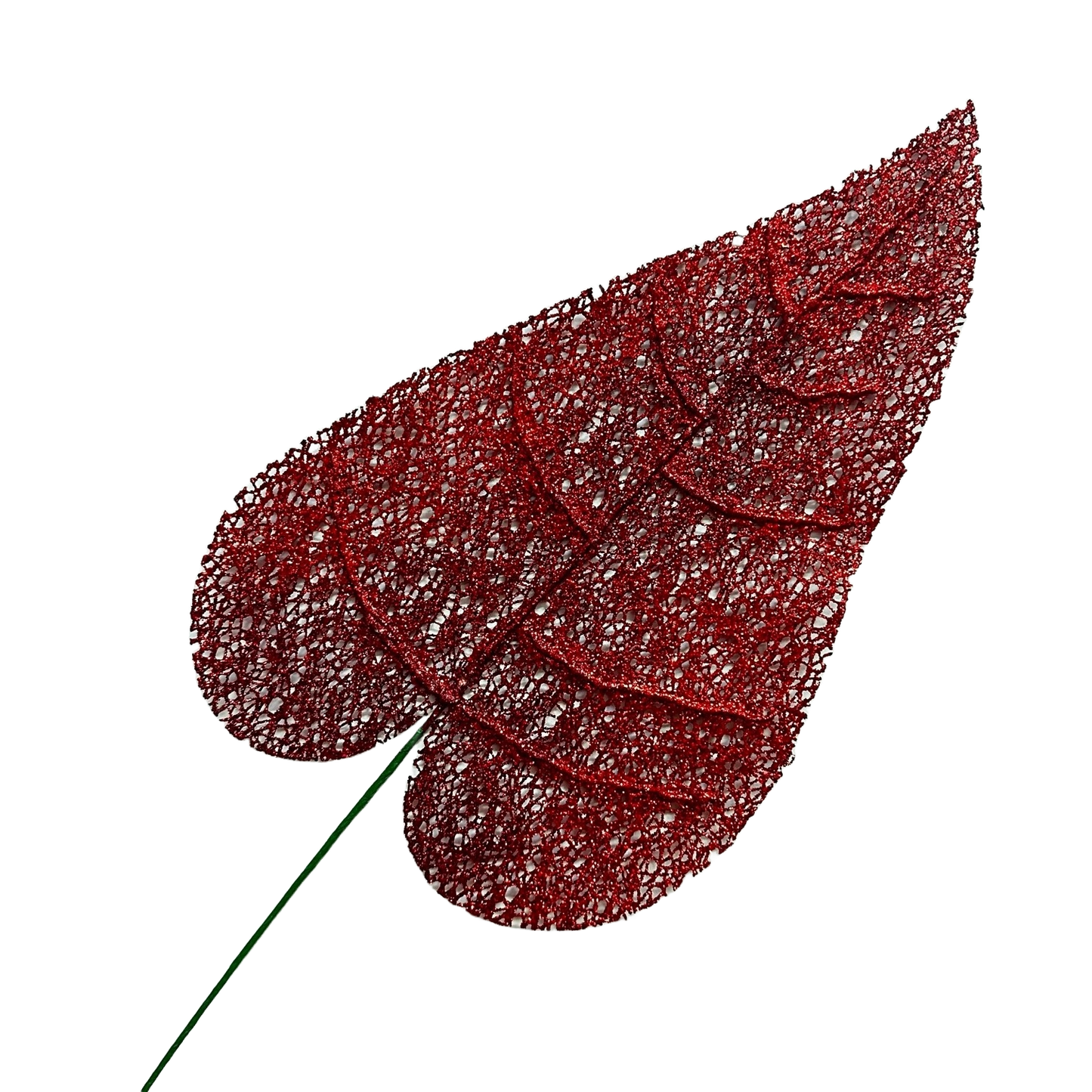 Red Mesh Leaf Stem - Pack of 10