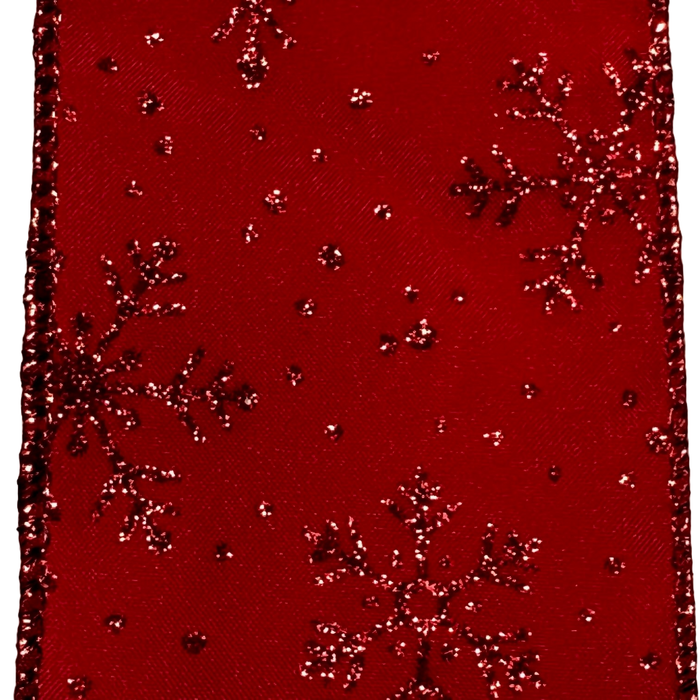 2.5" Red with glitter snowflakes - 2pcs