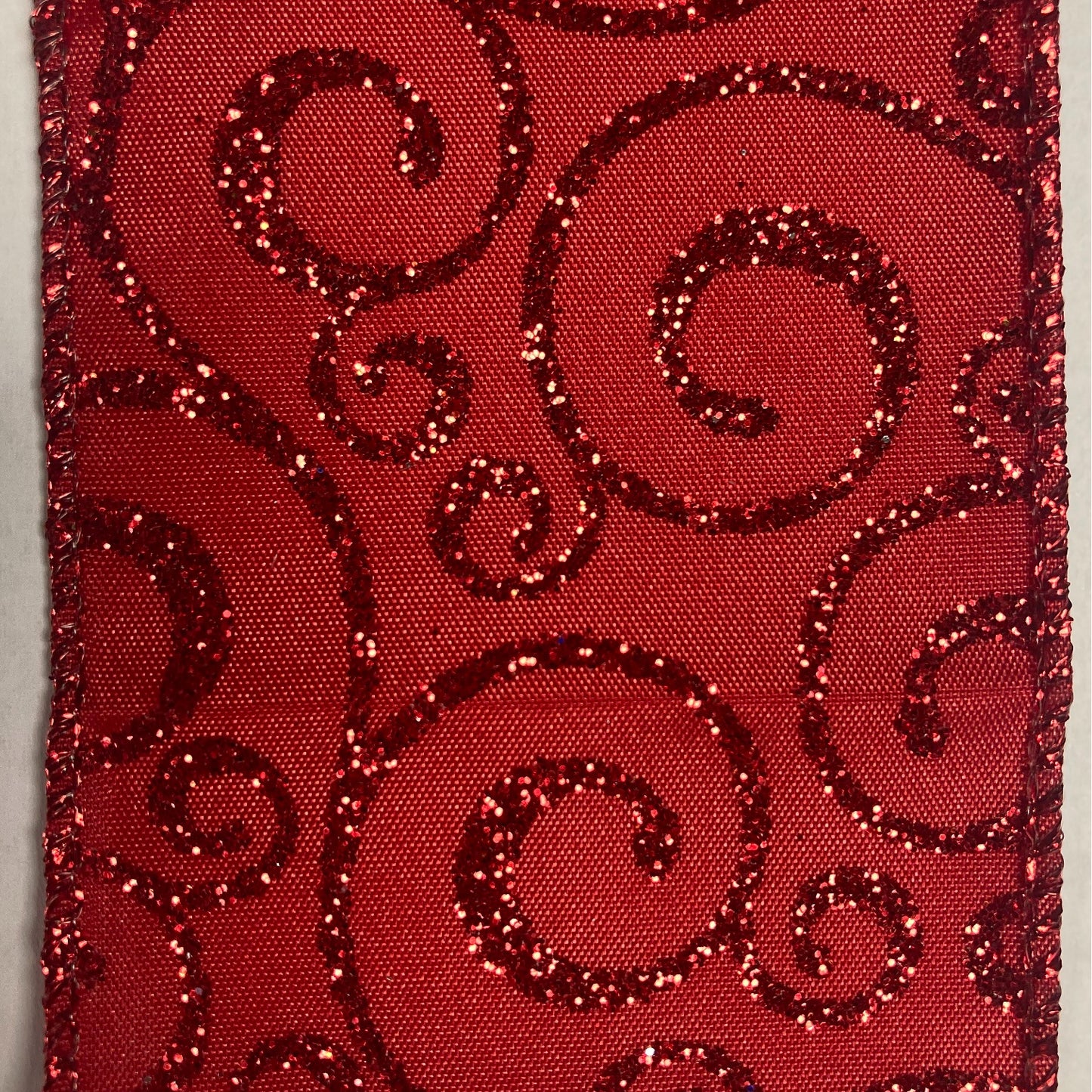 2.5" Red Swirl with glitters - 2pcs