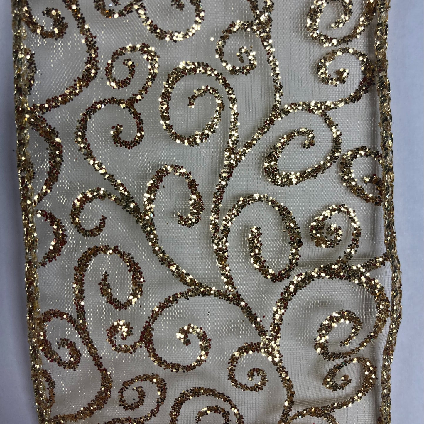 2.5" Champagne sheer with glitter - 2pcs