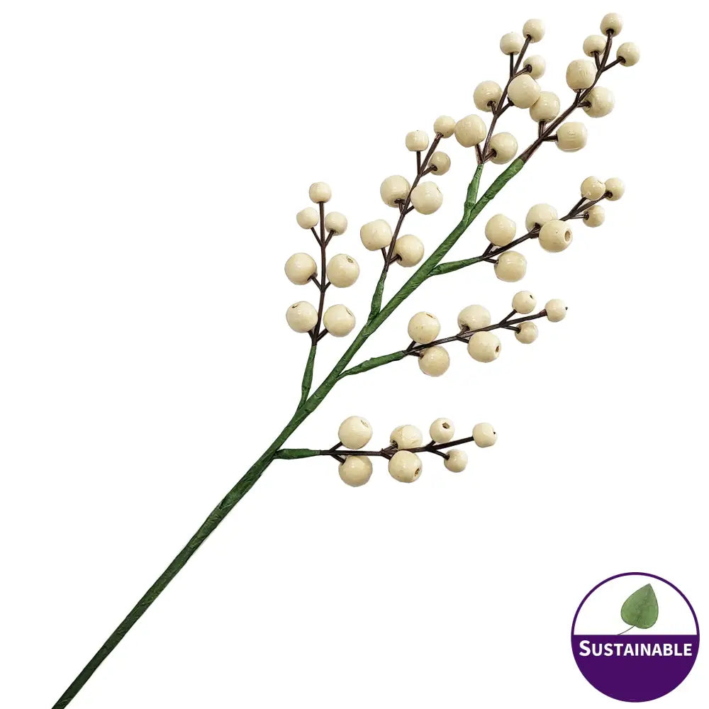 Champagne Wooden Berries - Pack of 10