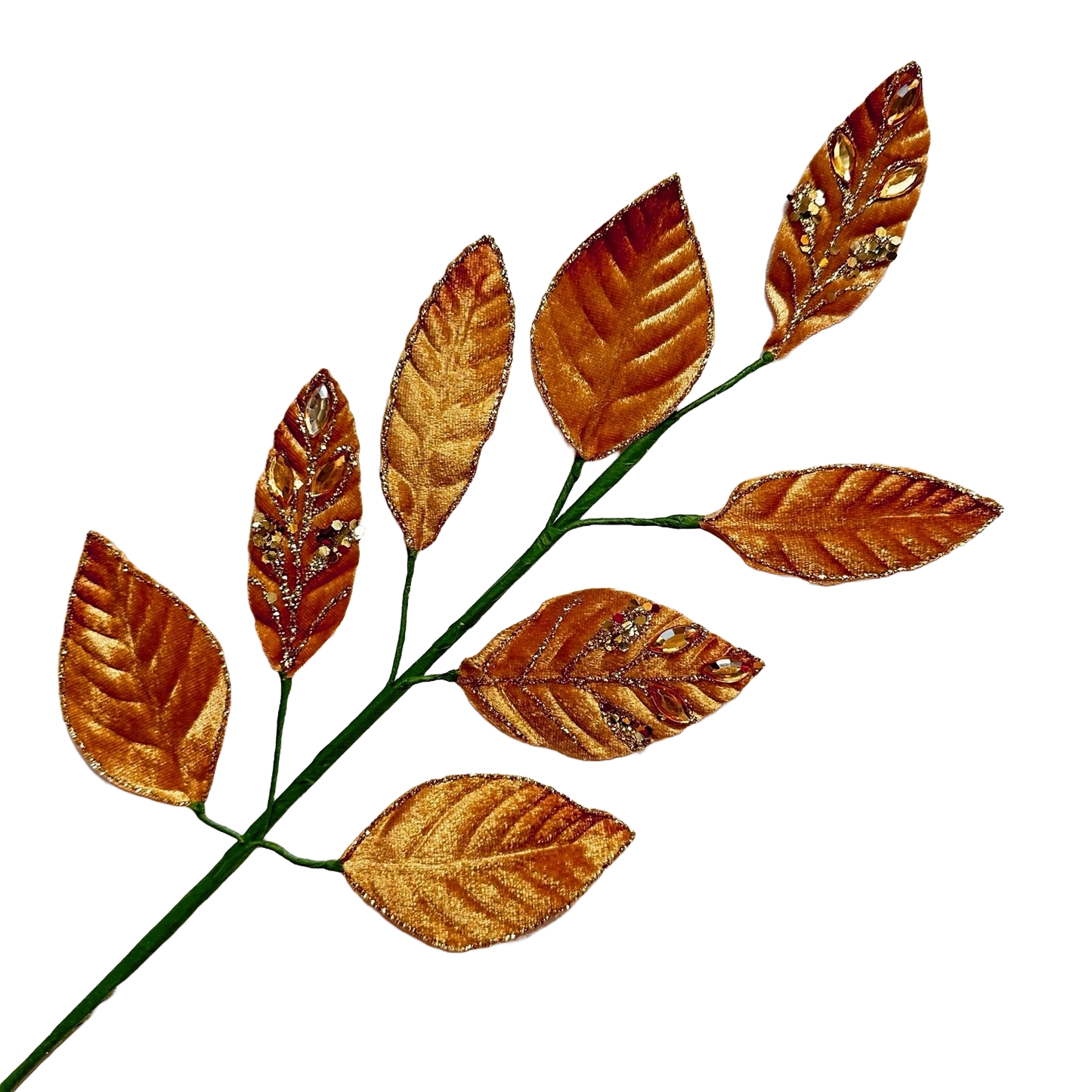 Copper Crystal Leaf Spray - Pack of 10