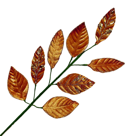 Copper Crystal Leaf Spray - Pack of 10