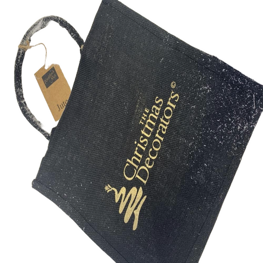 Black Jute bag with Gold logo (Large)