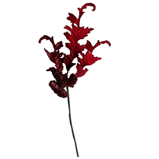 Red Acanthus Leaf - Pack of 10