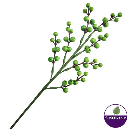 Green Wooden Berries - Pack of 10