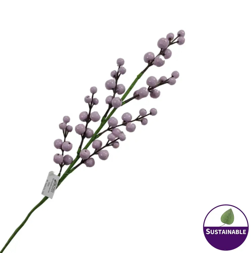 Lilac Wooden Berries - Pack of 10