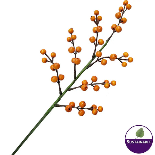 Orange Wooden Berries - Pack of 10