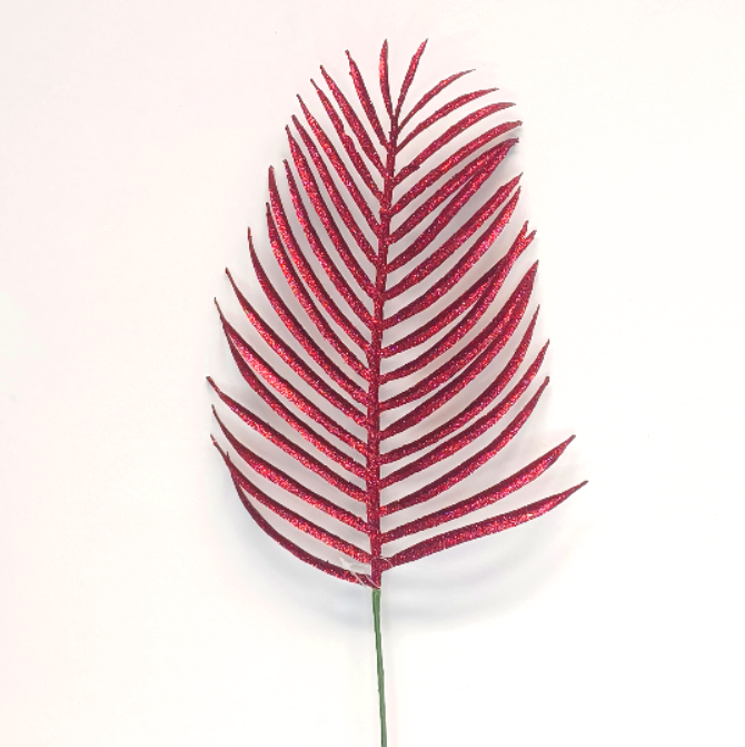 14Inch Red Palm Leaf - Pack of 10