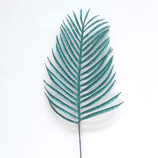 14Inch Turquoise Palm Leaf - Pack of 10