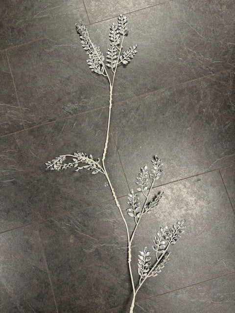 White Garland with Strass Leaves- Pack of 6