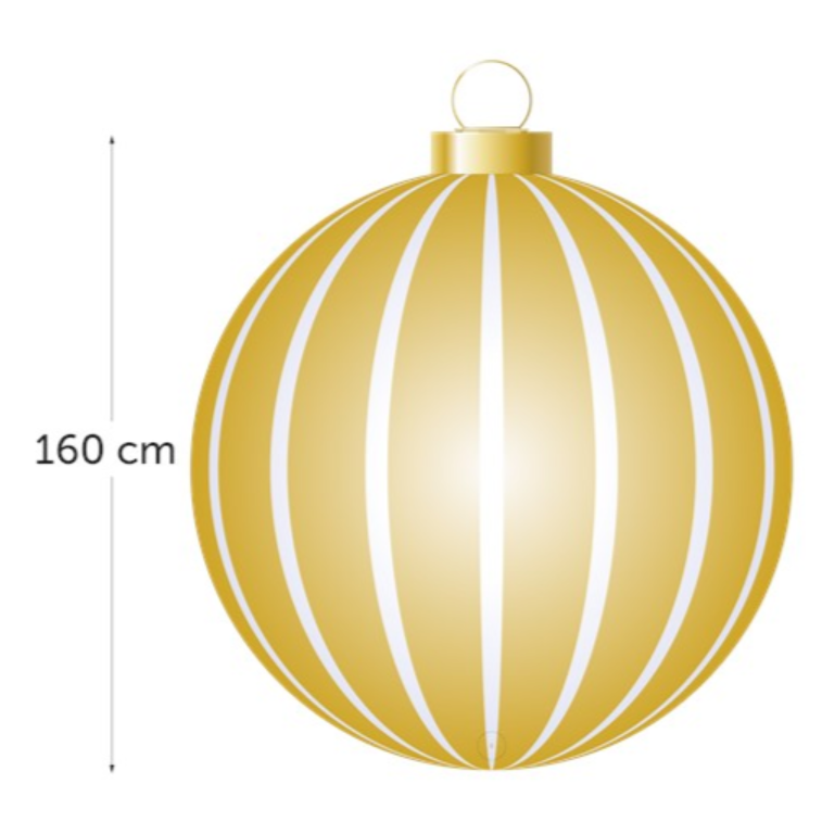 Inflatable Bauble gold and white - 150 cm  - 1PC (230v)